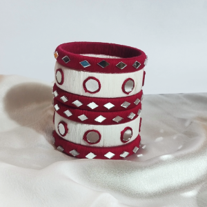 Handmade Bangles – Red and White