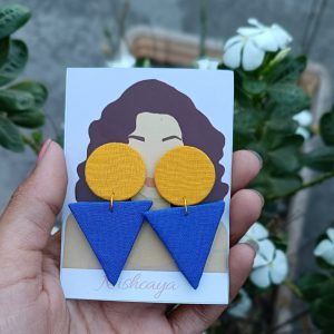 Minimal Geometric Fabric Earrings