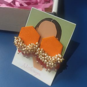 Hexagon Fabric Earrings