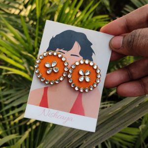 Minimal Stud Fabric Earrings