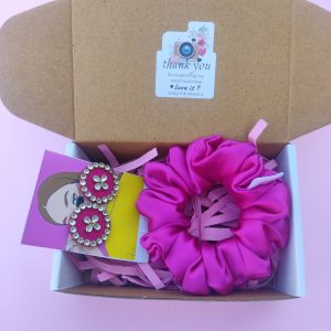 Earring & Scrunchies Combo – Pink