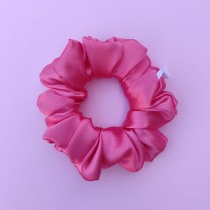 Premium Satin Scrunchies – Peach
